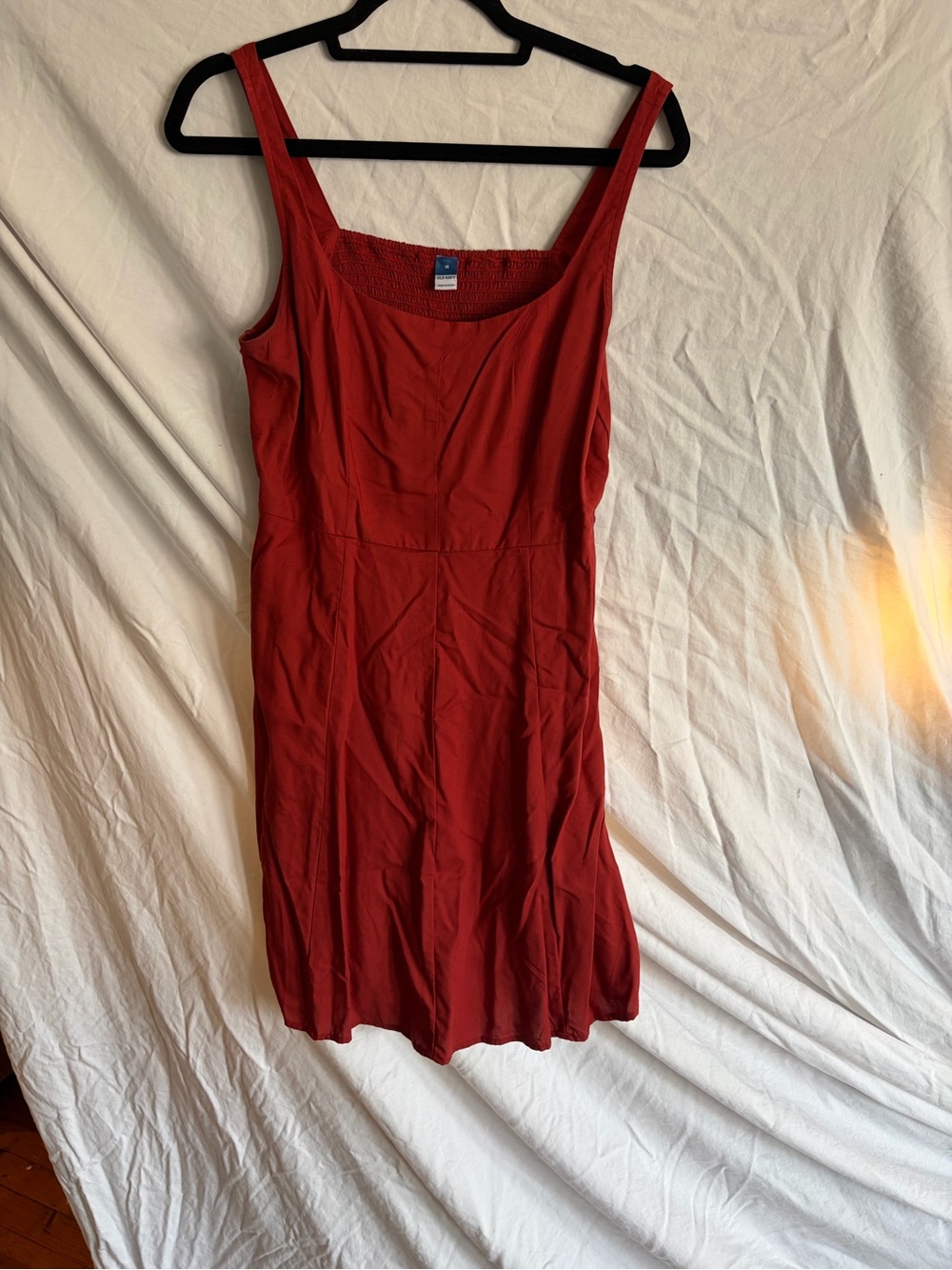 Old Navy Rust-Red Square Neck Midi Dress